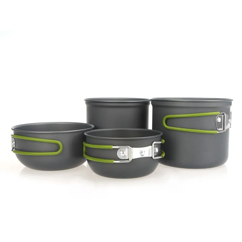 

Portable Outdoor Cooking Set Anodised Aluminum Non-stick Pot Bowl Cookware Camping Picnic Hiking Utensils