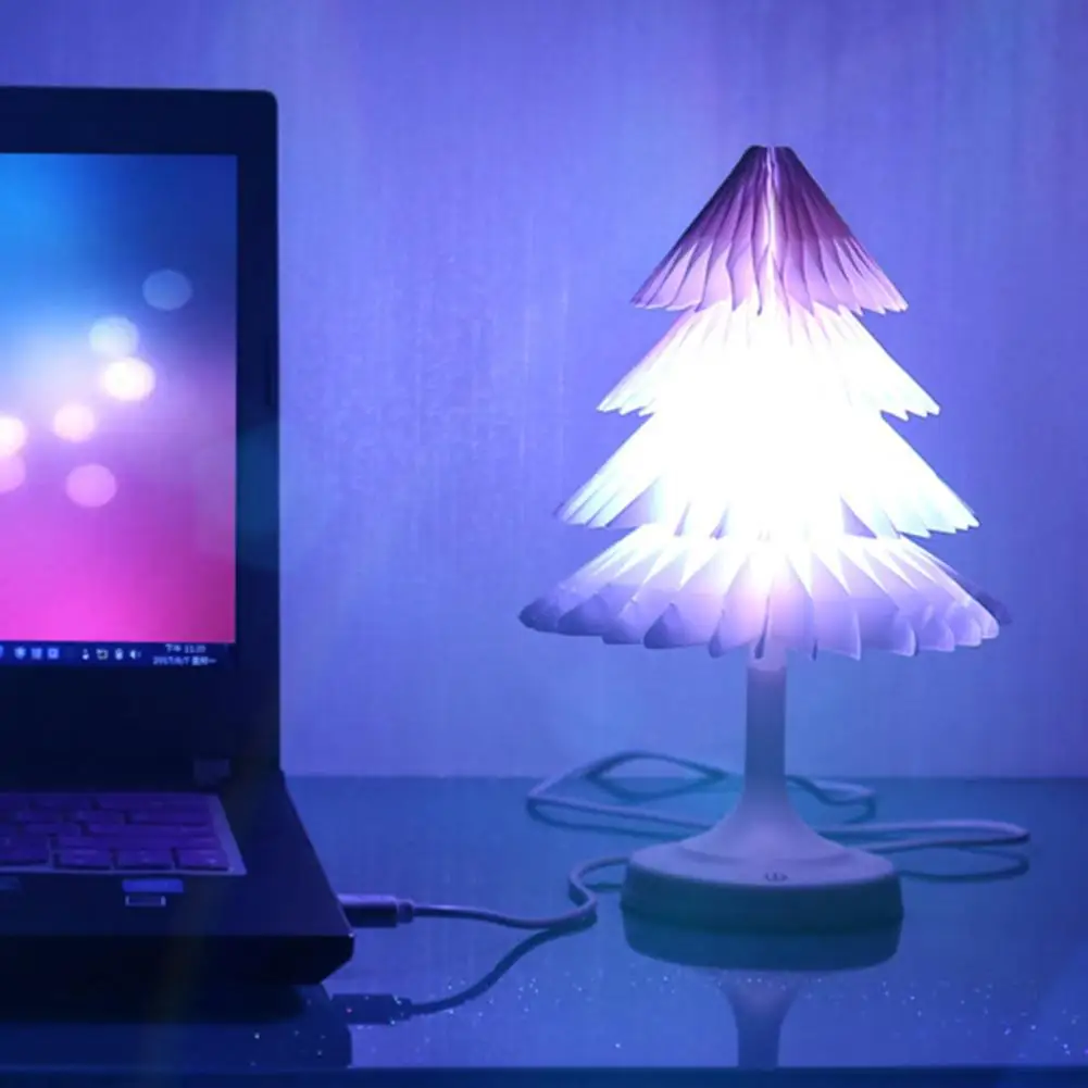 

Christmas Tree Mini USB Colorful LED Night Light Touch Desk Lamp Home Decor