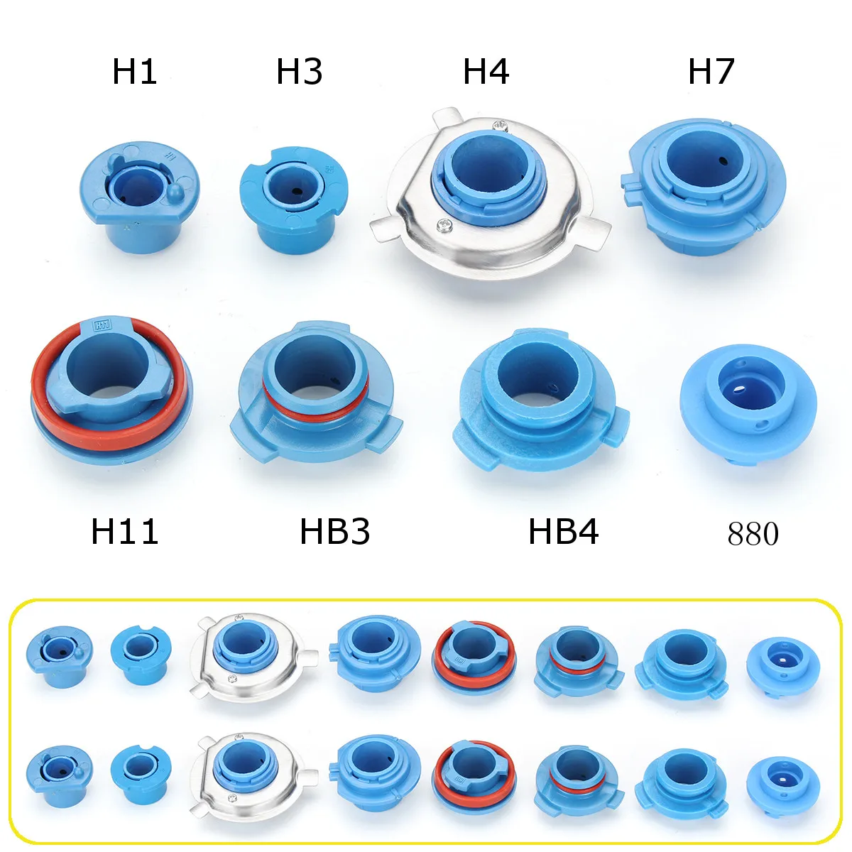 2 шт. автомобиля светодиодный лампы для фар Основание Гнезда адаптеров фиксатор запасные части для замены держателя 880/HB4/HB3/H11/H7/H4/H3/H1