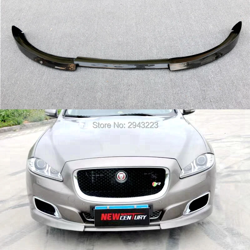 

For Jaguar XJ 2011-2017 FRP +Carbon Fiber Front Lip BUmper Diffuser Bumper Guard Protector Skid Plate Cover Car Styling 3Pcs