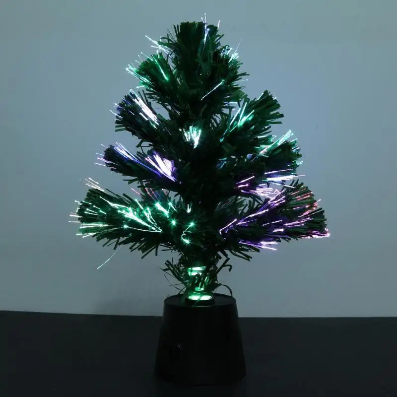 

30cm Mini Fiber Optic Desktop USB Charge Christmas Tree Lighting Miniature Pine Ornament 2019 Xmas Briliant Home Decorations