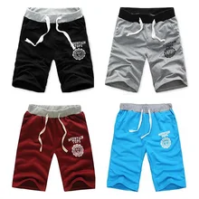 Летние новые мужские повседневные свободные укороченные брюки спортивные шорты свободные трикотажные прямые повседневные брюки хлопковые шорты пять штанов