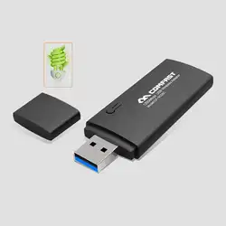 Двухчастотная беспроводная сетевая карта USB 500 м WiFi 3,0 адаптер 1200 Мбит/с 2,4 г/5,8 Г черный