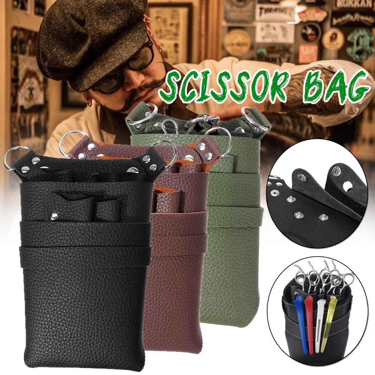 

Hair Scissor bag Barber Accessorie Waist Pack Hairpin Hair Comb Bottle Bag Hairdressing Holster Pouch PU Leather Case Holder