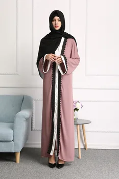 

Plus size 2018 Adult emboridery lace cotton liene Robes Musulmane Turkish Abaya Muslim Cardigan Robes Arab Islamic Clothing