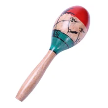 1 пара деревянных maracas прочный большой 25 см музыкальный образовательный инструмент игрушка для детей Дети maraca ребенка шейкер игрушка