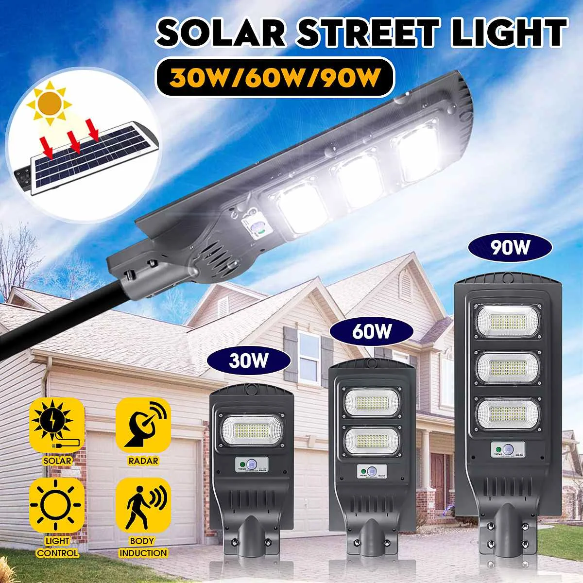 Уличный светодиодный светильник уличный водонепроницаемый с питанием от