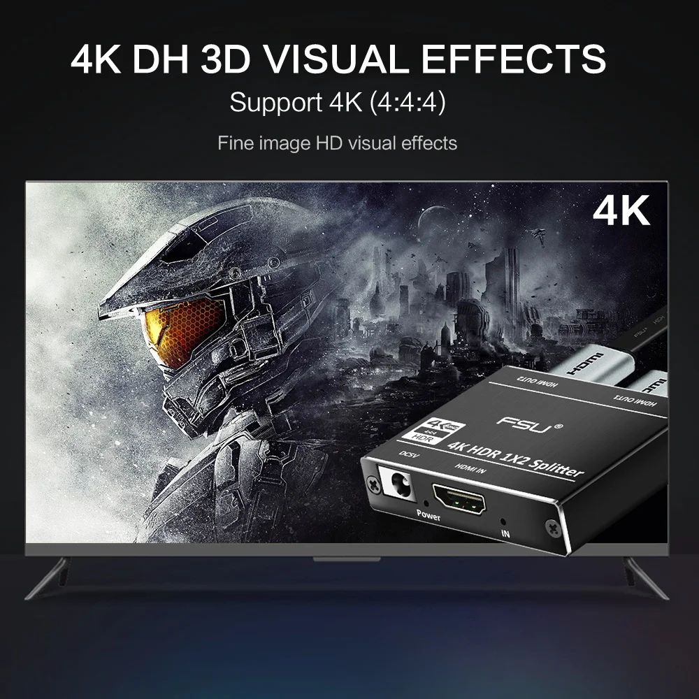 4 K @ 60 HDMI Сплит тер 2 0 HDR Full HD видео коммутатор 1X2 сплит 1 в усилитель двойной дисплей