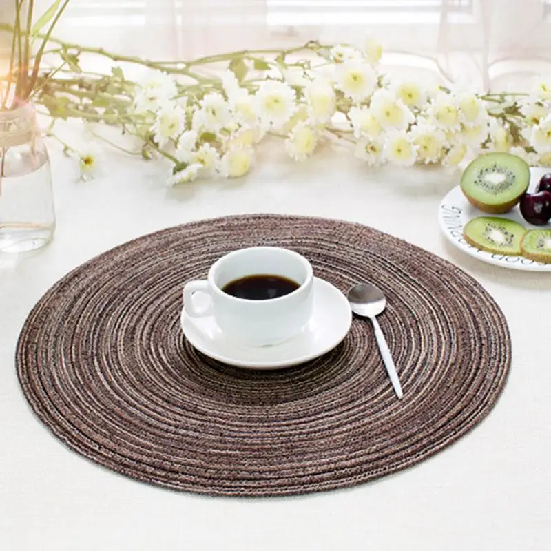 Placemat Pad Coasters Kitchen Table Mats For Dining Table Tableware Pad Hand-made Cotton Rope Woven Bowl Coaster Mat
