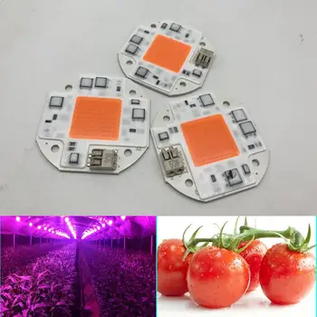 

Hydroponice AC100-260V 20W 30W 50W Cob Led Grow Light Chip Full Spectrum 380-840nm for Indoor Plant Seedling Grow and Flower