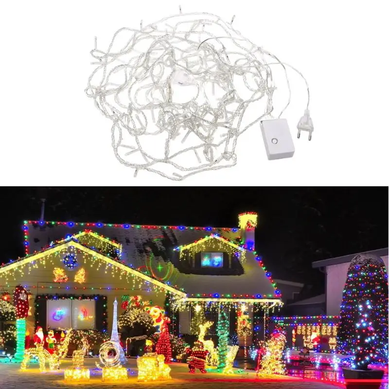 

10M 8 Modes 100 LED Light String Warm Lighting Strings Waterproof Lights Chain Wedding Christmas Fairy Party Holiday Decor