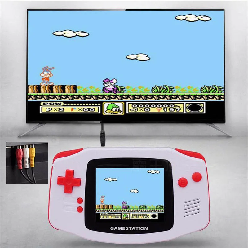 Powkiddy Ретро портативная мини игровая консоль 8 бит 2 дюймов Hd цветной Lcd детский