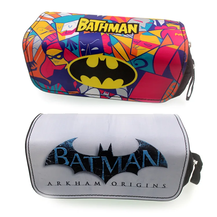 

2019 new Avengers Batman vs. Superman pencil case zipper graffiti student stationery box double-capacity trend stationery