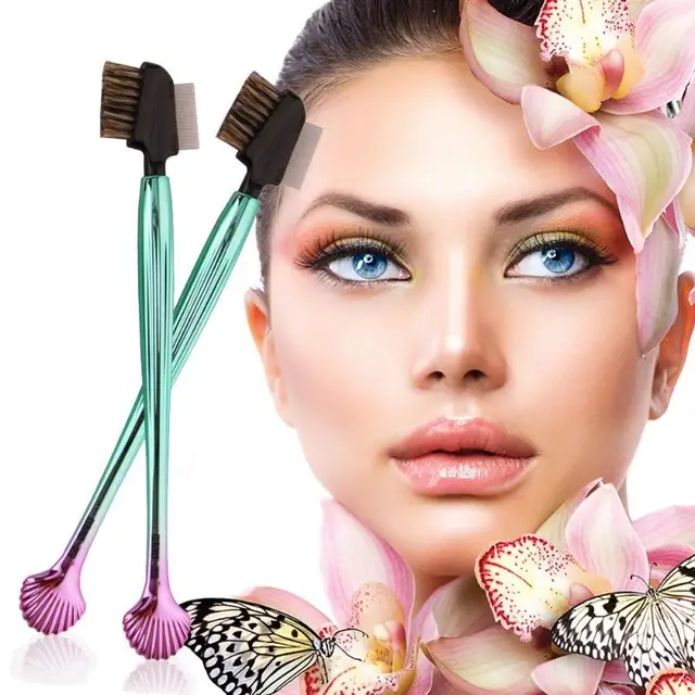Special Offers 2 Sided Electroplating Plastic Shell Shape Eyebrow Eyelashes Makeup Brush Professional Makeup Brush Makeup Tools Accessories Special Offers 2 Sided Electroplating Plastic Shell Shape Eyebrow Eyelashes Makeup Brush Professional Makeup Brush Makeup Tools Accessories