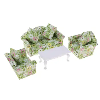 

1:12 Scale Dollhouse Living Room Furniture Sofa End Table Model Miniature Doll House Accessories Decoration Toys for Children