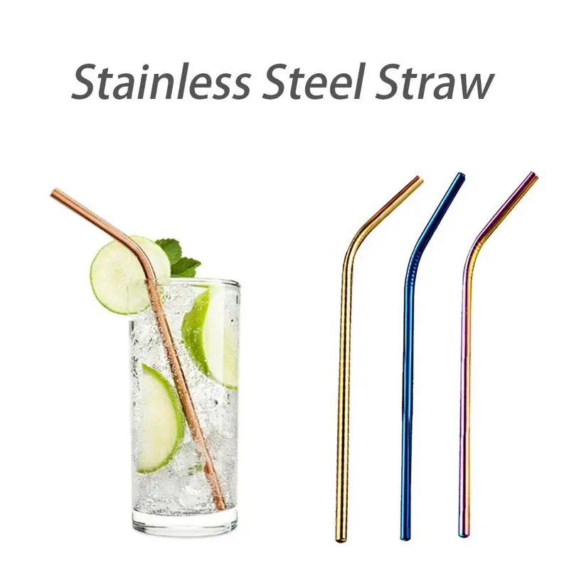 

Stainless Steel Straws Titanium-Plated Colored Metal Straws Environmentally Friendly Innovative for Drinks Milk Tea