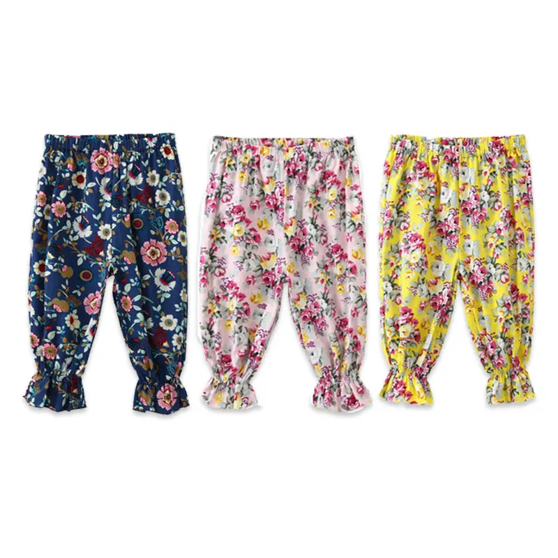 

1-7Y Kids Baby Girls Flower Pants Casual Trousers Toddler Girl Loose Long Pants Spring Autumn Girls Pants