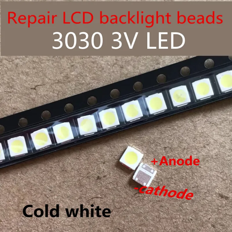 

LEXTAR 100pcs/LED backlight 1 w 3030 3 v cool white 80-90LM TV application