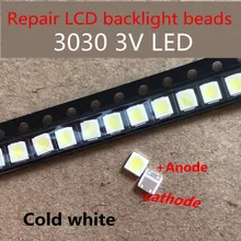 Lextar 100 pces/diodo emissor de luz luz de fundo 1 w 3030 3 v branco fresco 80-90lm tv aplicação