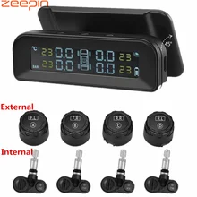 ZEEPIN C260 система контроля давления в шинах Солнечная TPMS универсальный прибор для определения времени ЖК-экран с 4 внешними внутренними датчиками