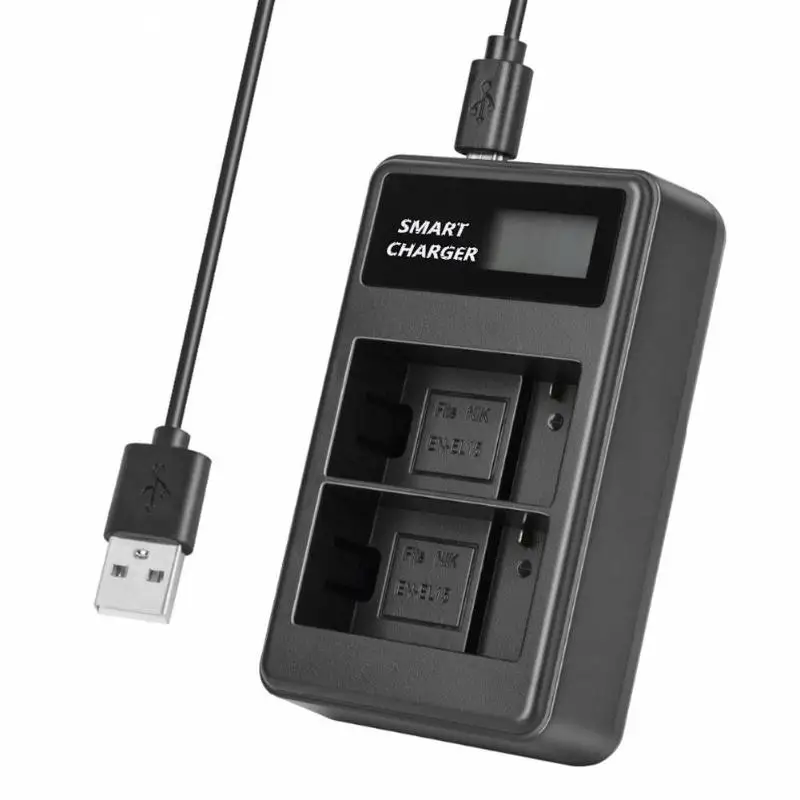 

Alloyseed EN-EL15 LCD Power Display Dual Port USB Camera Battery Charger Smart Charging for Nikon D7000 D800 D600 Camera