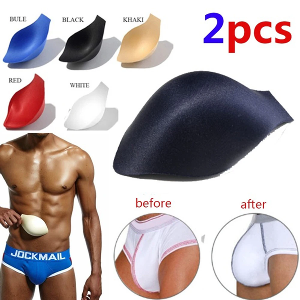 

2 PCS Men Briefs Crotch Protecting Sponge Pad Breathable Covering Device with Perfect Radian Braces Supports for outdoor sports