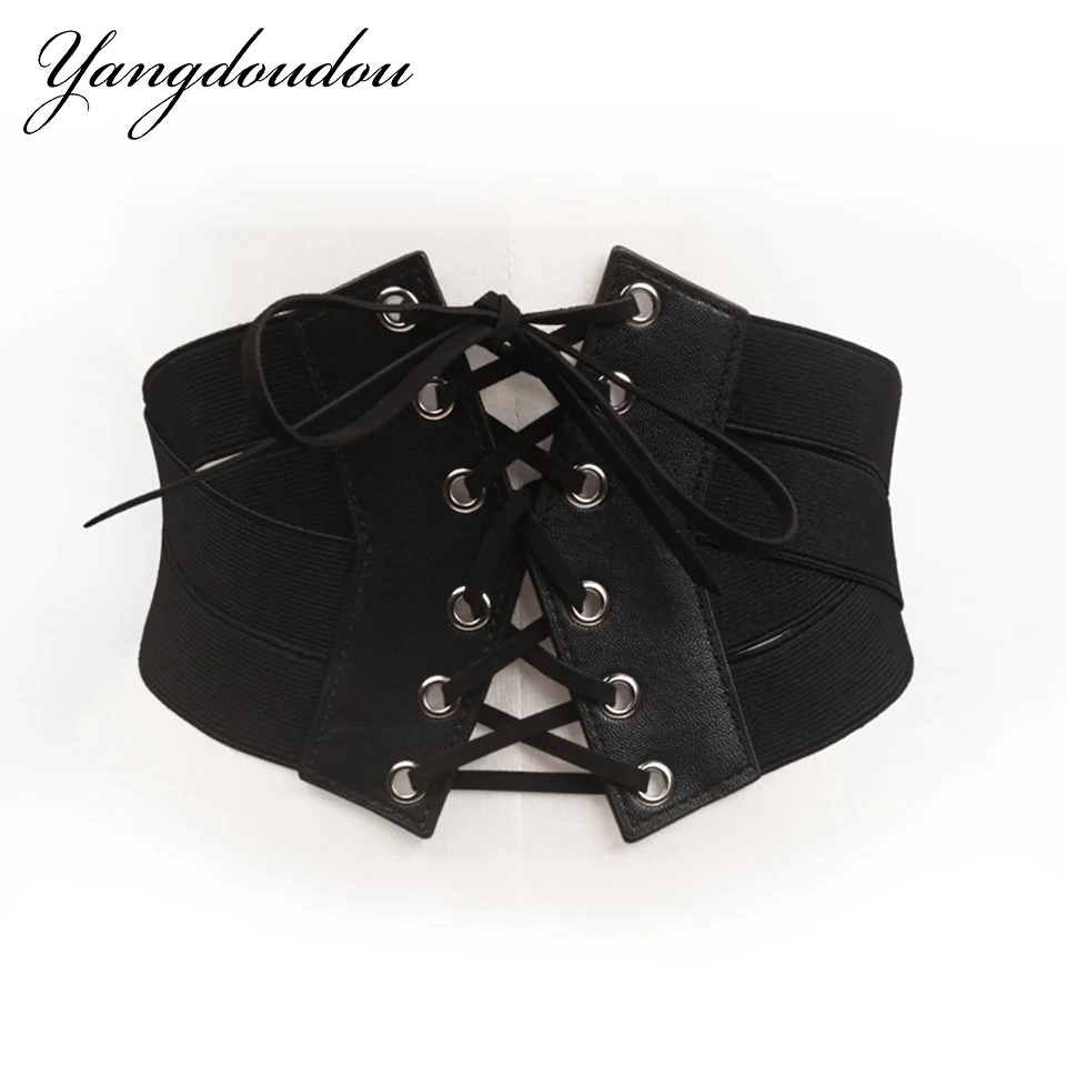 Yangdoudou New Fashion Black Cummerbunds Bow Fold Female Belt Zipper