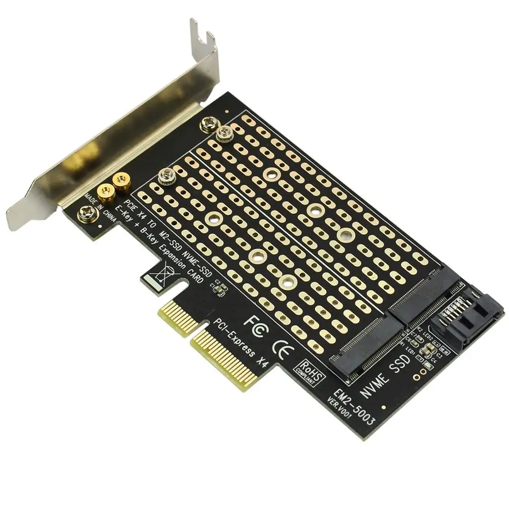 NVME адаптер карты M.2 к PCI E 3 0X4 PCIe расширения M KEY + B M2 SATA адаптер|Платы расширения| |