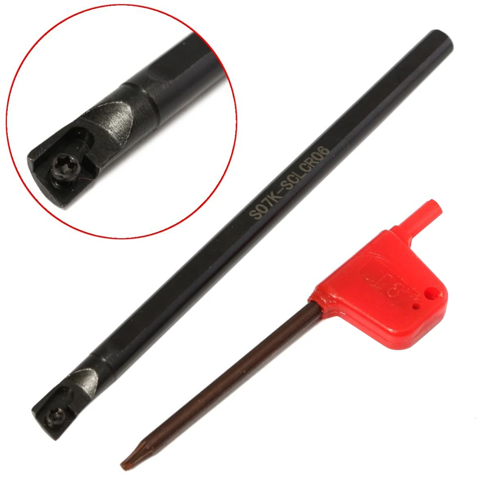 

1pcs S07K-SCLCR06 7x125mm High Clamping Strength Lathe Tool cutter Lathe Boring Bar Turning Tool Holder + Wrench for CCMT0602