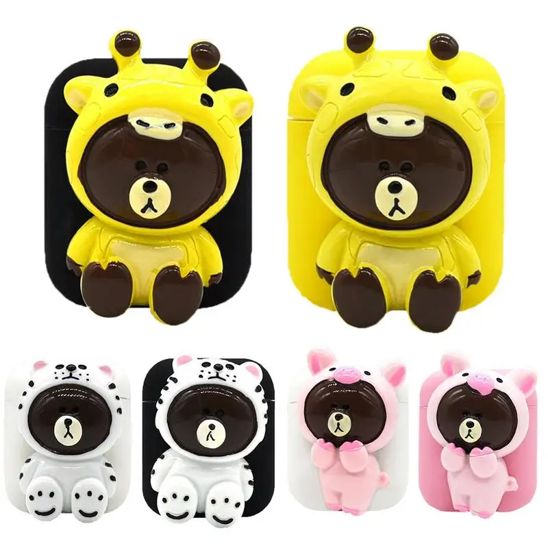 Protective Case Headphones Cartoon Silicone Case Bluetooth Earphone Sets Dustproof Anti-Shock Shockproof Box For Airpods Apple
