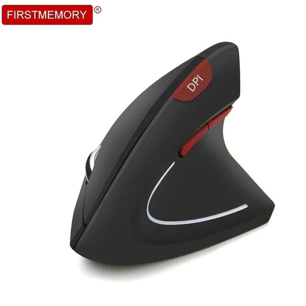 

FIRSTMEMORY Wireless Vertical Mouse Ergonomic Optical Mouse 1000-1200-1600DPI 5D Computer Mice With USB Receiver For Laptop PC