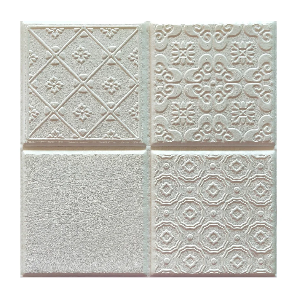 

Self-adhesive 3D Decorative Wall Tile Stickers Waterproof Square European Style Easy to Peel Stickers for Kitchen Bathroom Floor