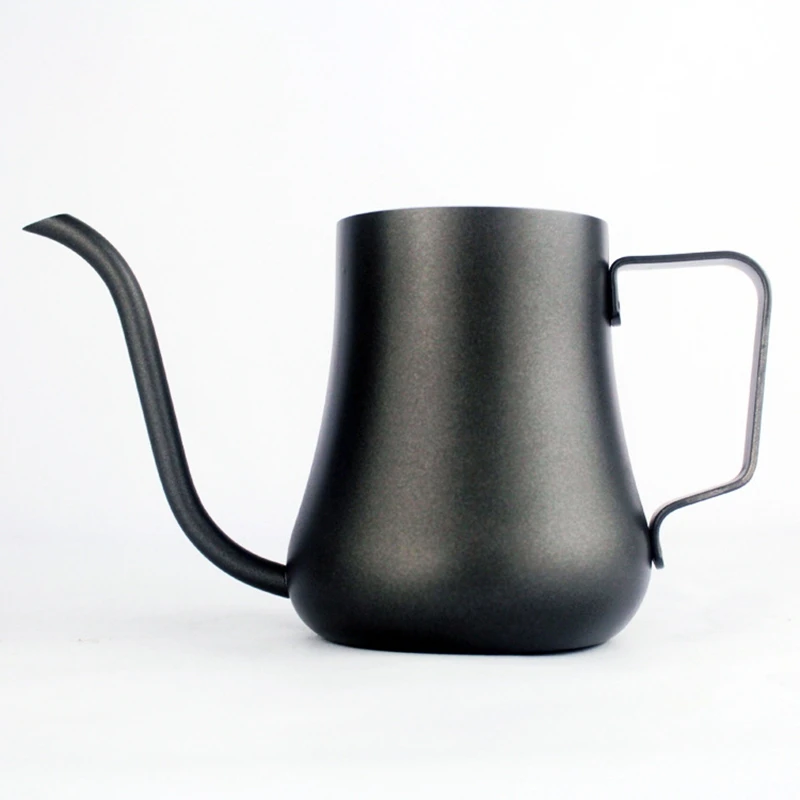 

Hot Sale Stainless Steel Gooseneck Drip Kettle Non-Stick Milk Frothing Jug Swan Neck Drip Coffee Tea Pot Teflon Coating