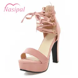 Nasipal/Новое поступление, женская обувь на платформе с открытым носком, женская модная обувь с открытым носком, ботильоны на шнуровке, женские