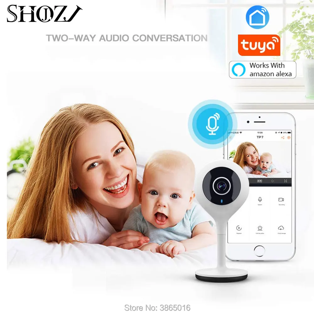 

smart life app 1080P Wireless Wifi IP Camera Home Security Baby Monitor Mini Network Surveillance Camera Work with Amazon Alexa