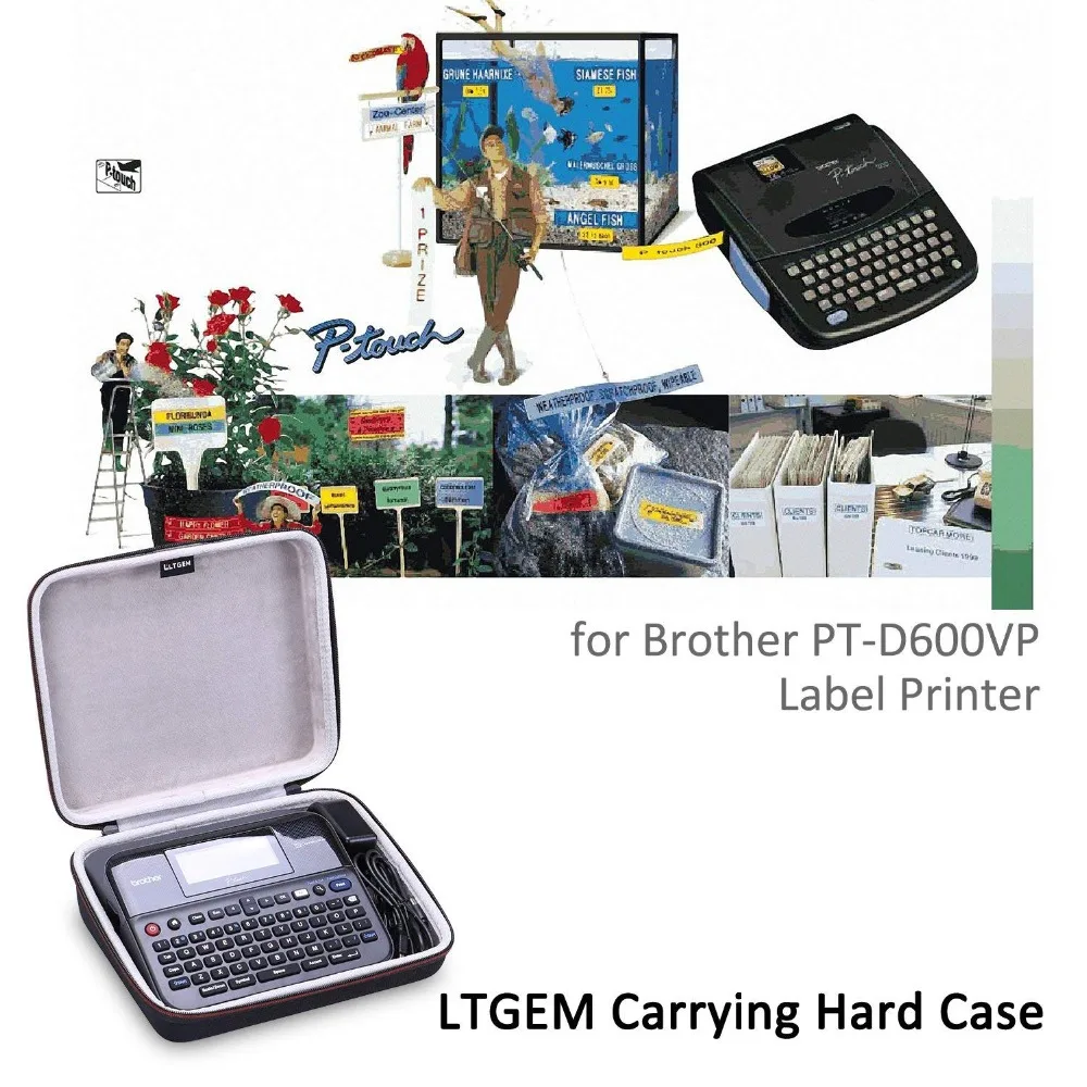 LTGEM Дорожный Чехол для переноски для Brother P-touch PTD600 PC Соединительный производитель этикеток