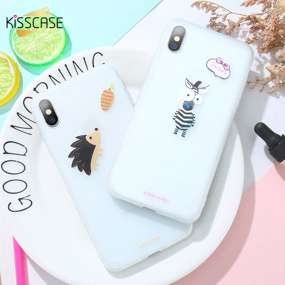 Мягкий силиконовый чехол KISSCASE с рисунком для iPhone XS MAX XR X 7 8 Plus телефона милым котом