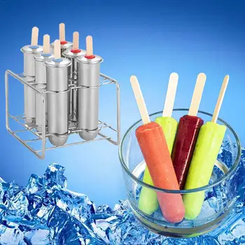 

6/10 Pcs Ice Cream Molds Popsicle Mold Set DIY Fruit Innovative Ice Tube Mold 304 Stainless Steel Popsicle Mold