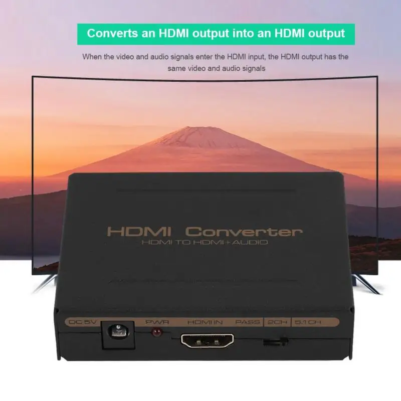 

1080P HDMI to HDMI DTS AC3 Audio Separator Extractor Converter Splitter HDCP Decoder for 5.1 channel/AC3/ DTS 5.1 channel audio