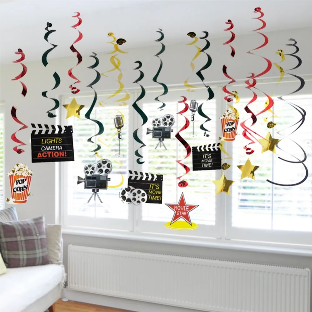 6 HOLLYWOOD PARTY MOVIE FILM SHOOTING STAR AWARD TROPHY PROM TABLE DECORATION