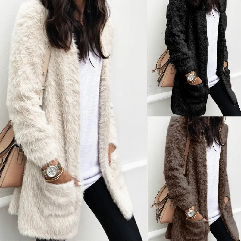 

2019 Women Sweaters Winter Autumn Wool Crochet Knitted Cardigan Sweater Long Sleeve Female Casual Long Sweater Coat Plus Size
