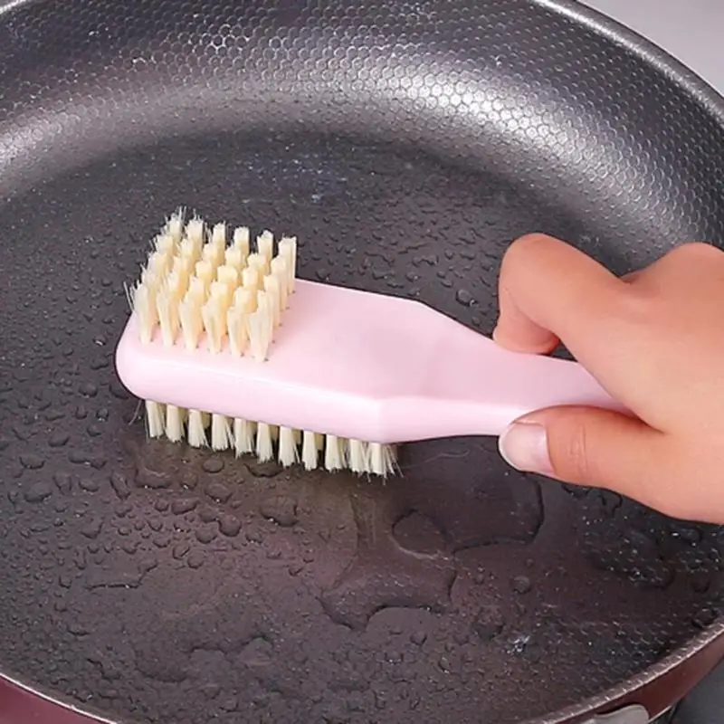 1 Pcs 2 Sided Cleaning Brush for Shoes Cleaner Plastic Soft Hair Suede