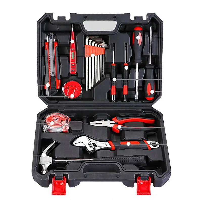 

20 pcs Household Hand Tool Set With Wrenches Precision Screwdriver Hammer Pliers Toolbox Storage Case for Home Repair