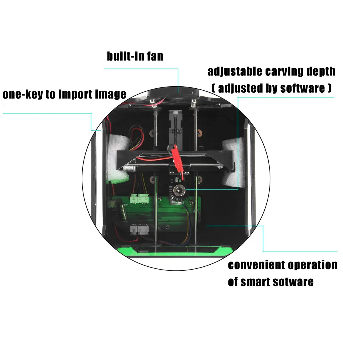  Mini USB 3000mW CNC máquina de grabado láser 110V220V DIY grabador casero escritorio madera enrutad