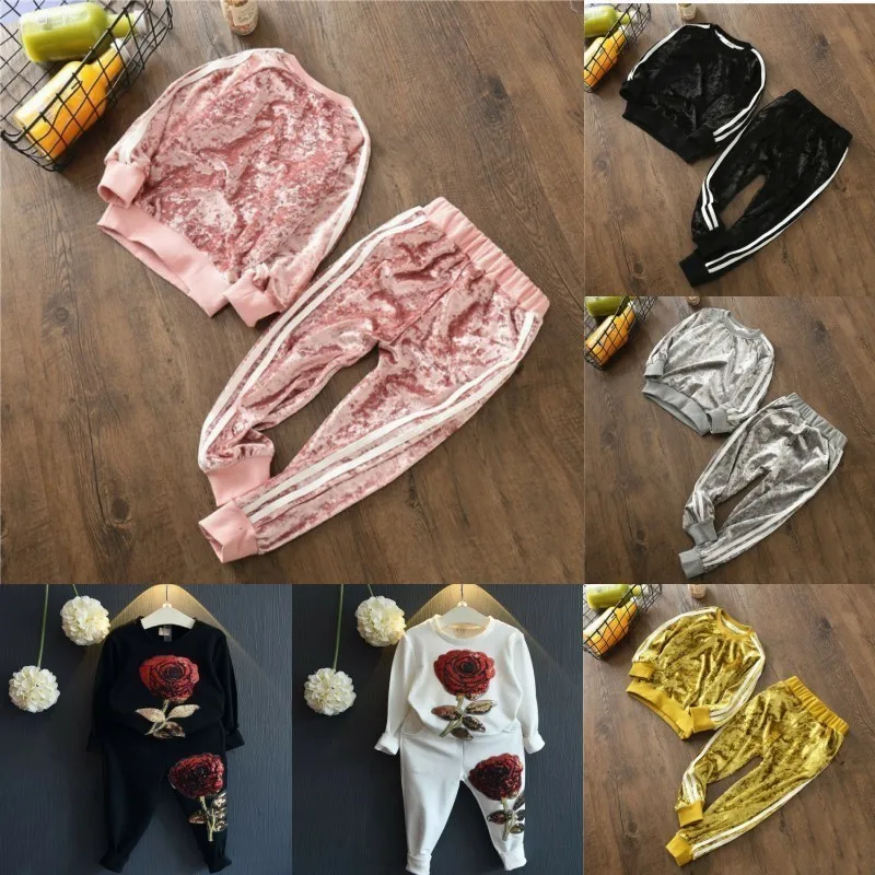 

Babygirl Clothes Spring And Autumn Kids Cotton Clothes European And American Boys Corduroy Children's Clothing 2PCS Girl Clothes