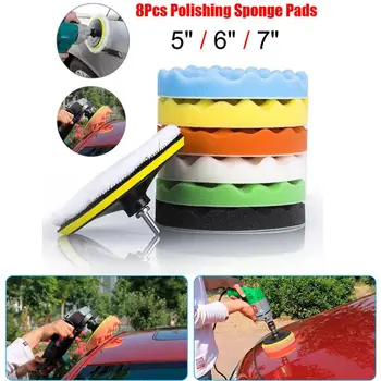 

8pcs Auto Car Buffing Sponge Sanding Polishing Pad Self-Adhesive Disc Wool Disc Polishing Wax Sanding Pad Kit Car accessories