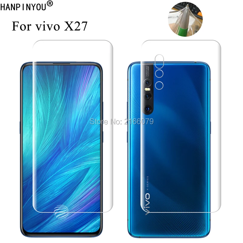 

For vivo X27 6.39" Soft TPU Front Back Full Cover Screen Protector Transparent Protective Film + Tools (Not Tempered Glass)