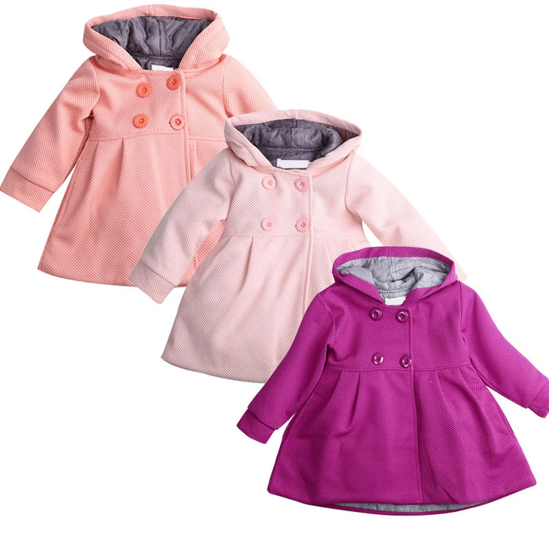 

2019 Newborn Toddler Baby Girls Snow Wear Trench Coat Wind Hooded Jacket Kids Outerwear Fall Winter Warm Princess Fashion 6M-2T
