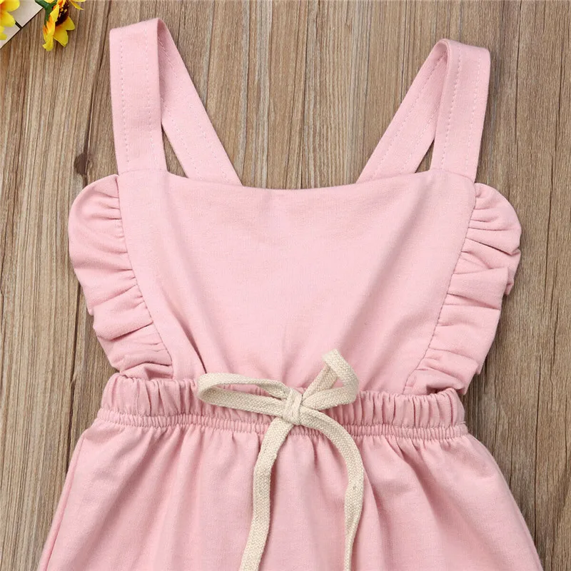 

2019 New AU Toddler Kid Baby Girl Ruffle Bib Pants Romper Overalls Cotton Outfits Clothes