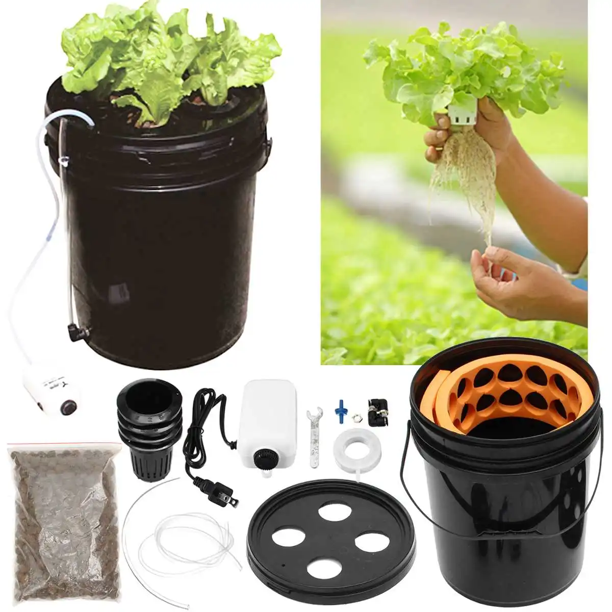

4 Sites Hydroponic System Indoor Garden Nursery Pot Planter Barrel Soilless Seedling Vegetable Flower Grow Kit Vase Adjustable